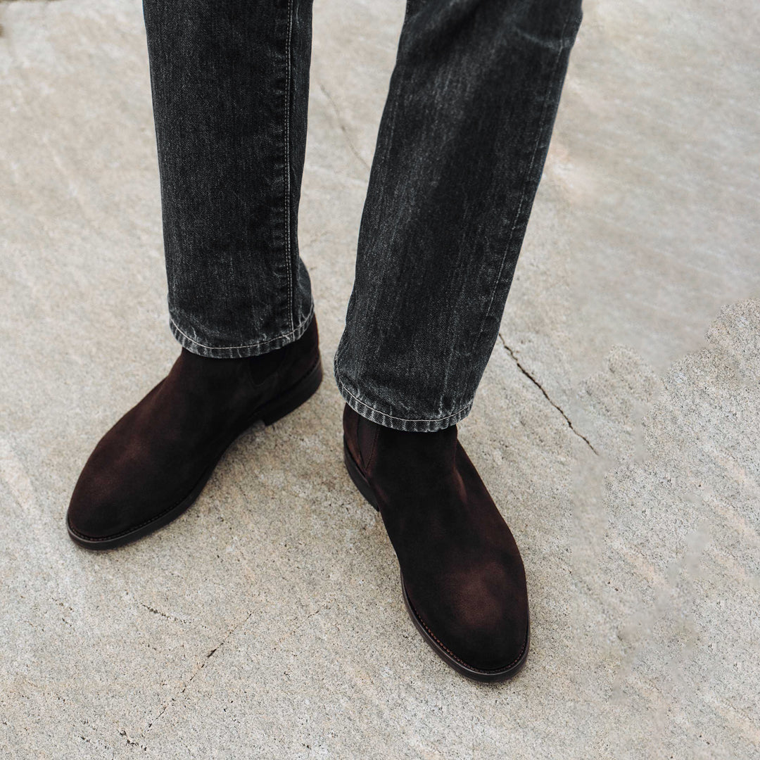 Dark suede chelsea boots on sale