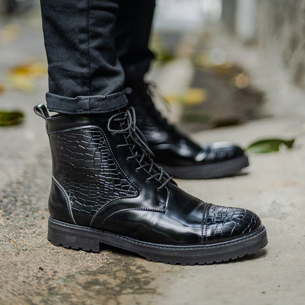 LACE UP ANKLE BOOT BLACK FOR MENS The Alternate