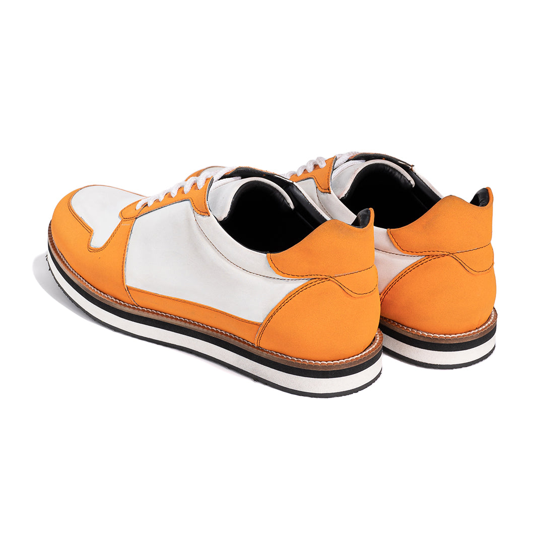 WHITE AND ORANGE SNEAKER