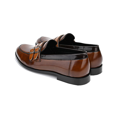 Tan Slip-ons with dual strap