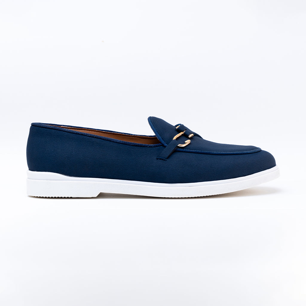 SUEDE LOAFERS WITH HOOK - BLUE