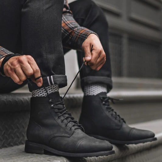 COMBAT BOOTS IN SUEDE-BLACK