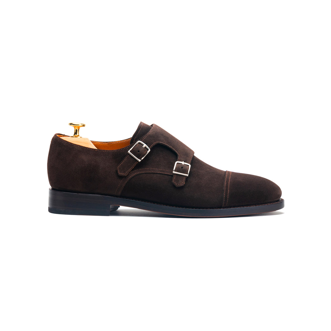 Suede monk straps- Brown