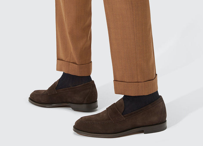 SUEDE LOAFERS- BROWN