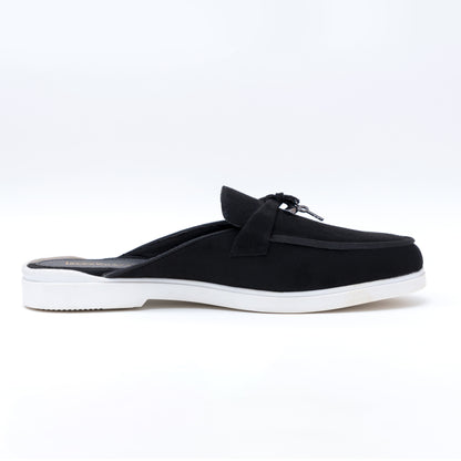 SUEDE MULES- BLACK