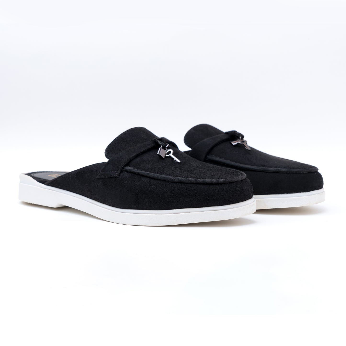 SUEDE MULES- BLACK