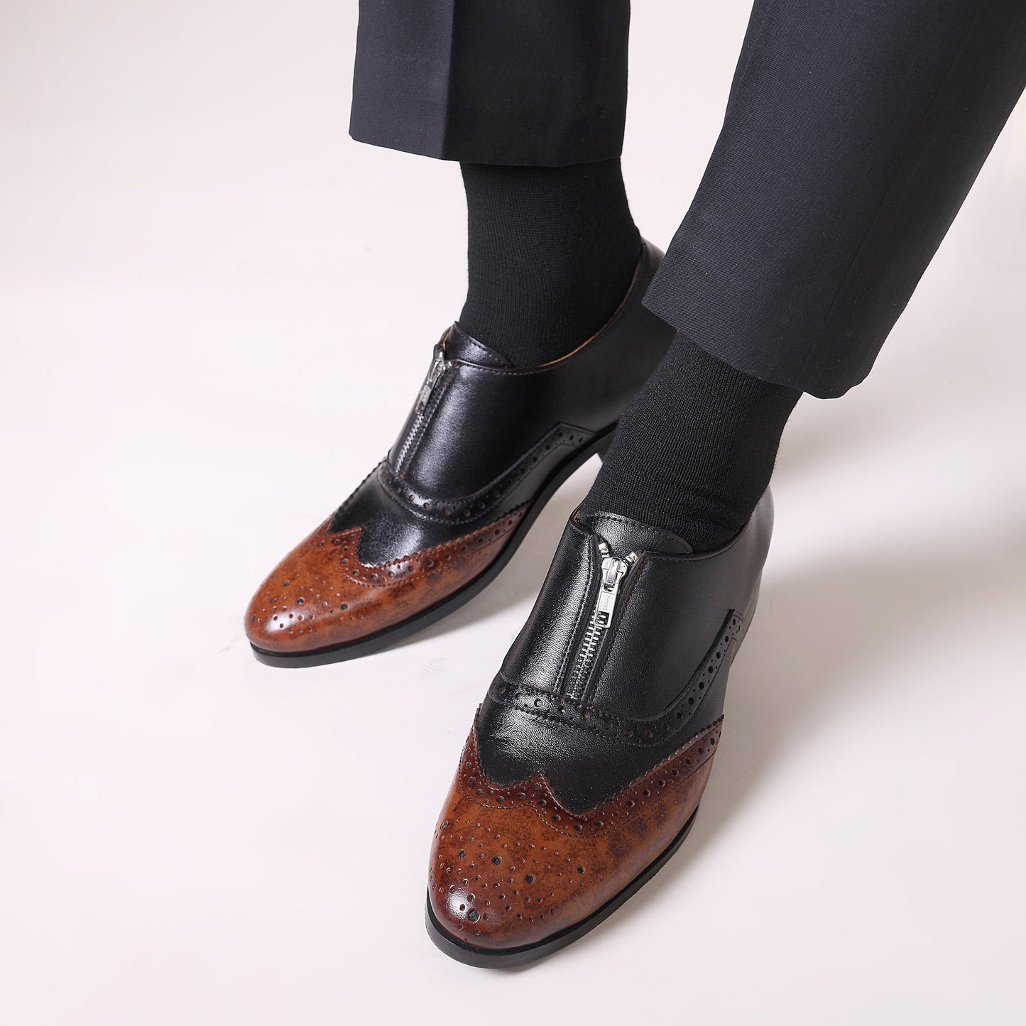 BROGUES WITH ZIP DETAIL - HEIGHT ELEVATION