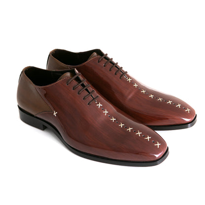 PATENT LACE-UPS-BROWN - HEIGHT ELEVATION