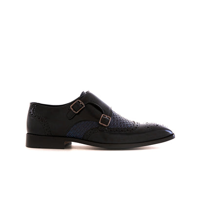 PATINA MONK STRAP SHOES-BLUE