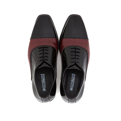 BLACK OXFORDS WITH CROCO DETAIL - HEIGHT ELEVATION