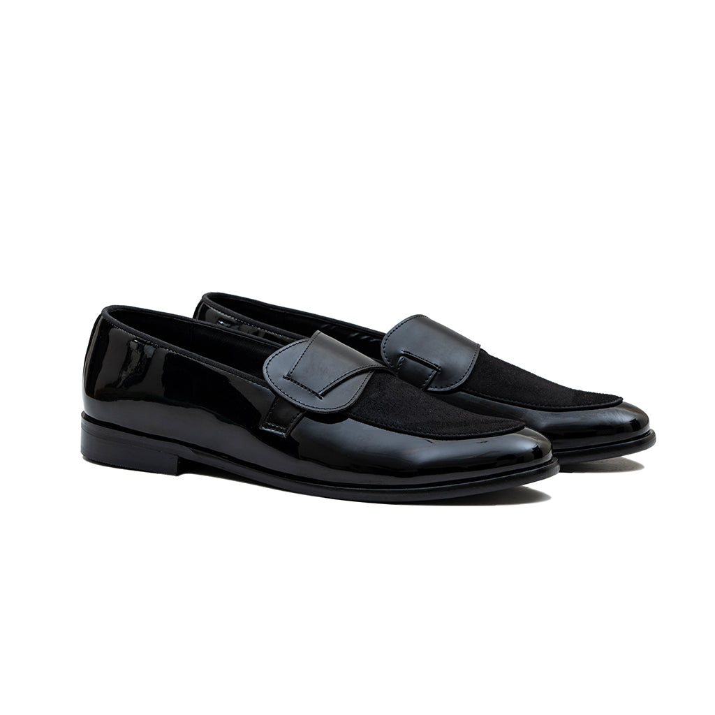 BUTTERFLY PATENT LOAFERS-BLACK