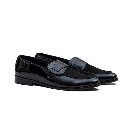 BUTTERFLY PATENT LOAFERS-BLACK