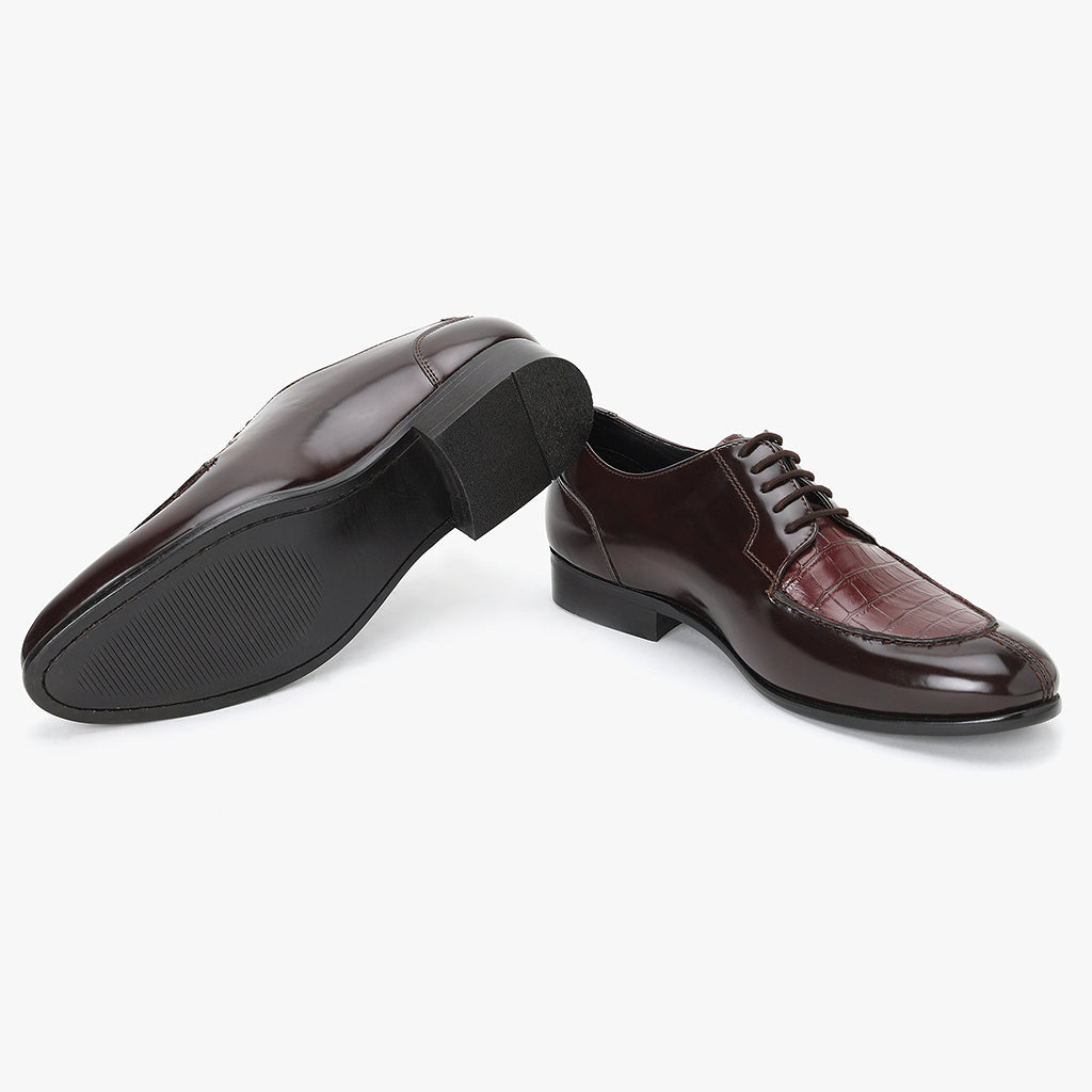 DERBY SHOES WITH CROCO DETAIL - HEIGHT ELEVATION