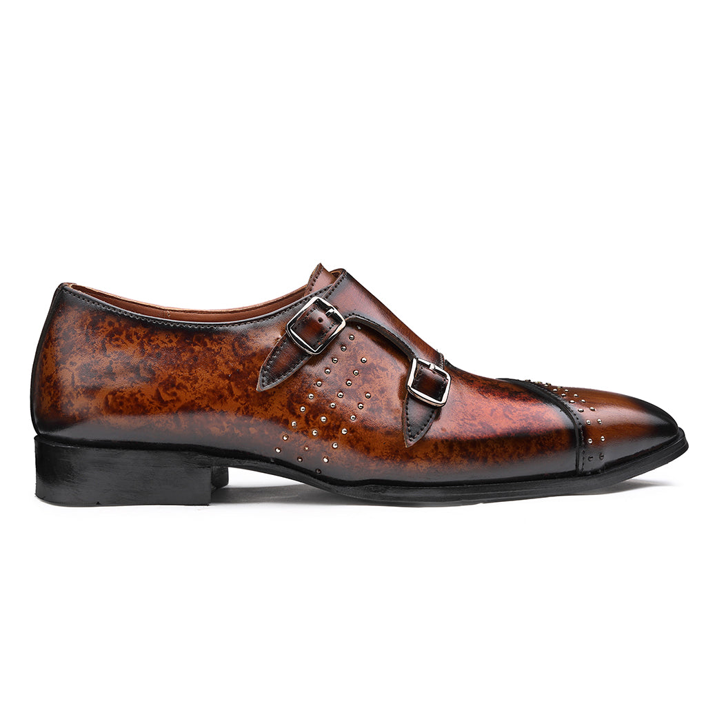 MONK STRAPS WITH METAL STUDS - HEIGHT ELEVATION