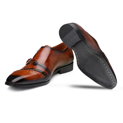 MONK STRAPS WITH METAL STUDS - HEIGHT ELEVATION