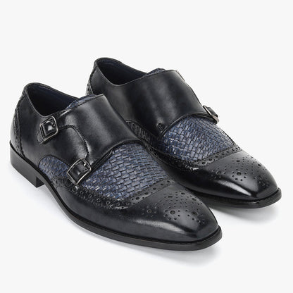 PATINA MONK STRAP SHOES-BLUE