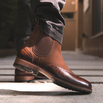 CHELSEA BOOTS WITH PATINA FINISH - HEIGHT ELEVATION