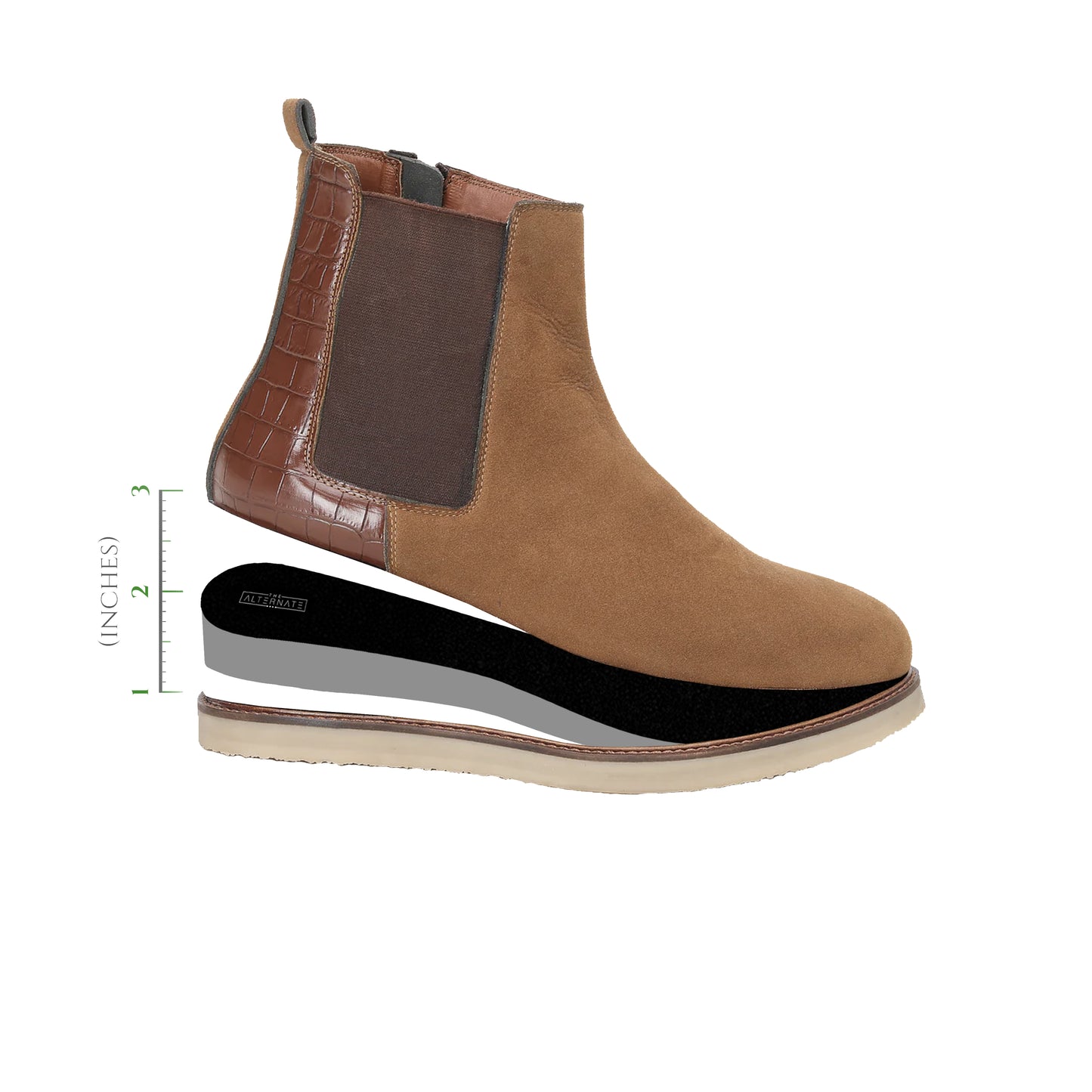 CHELSEA CROCO BOOTS  - HEIGHT ELEVATION