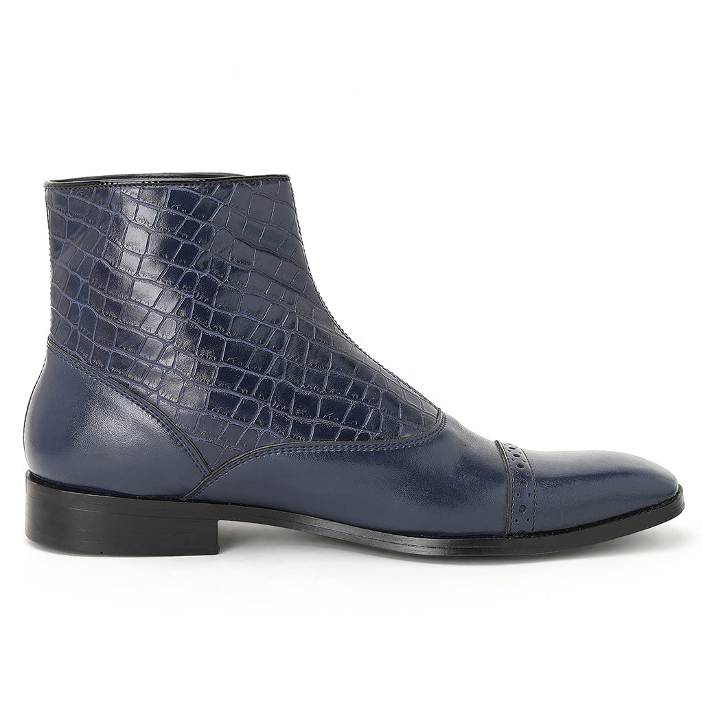 BUTTON BOOTS-BLUE