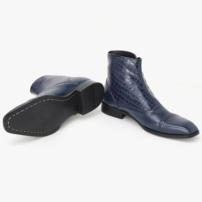 BUTTON BOOTS-BLUE