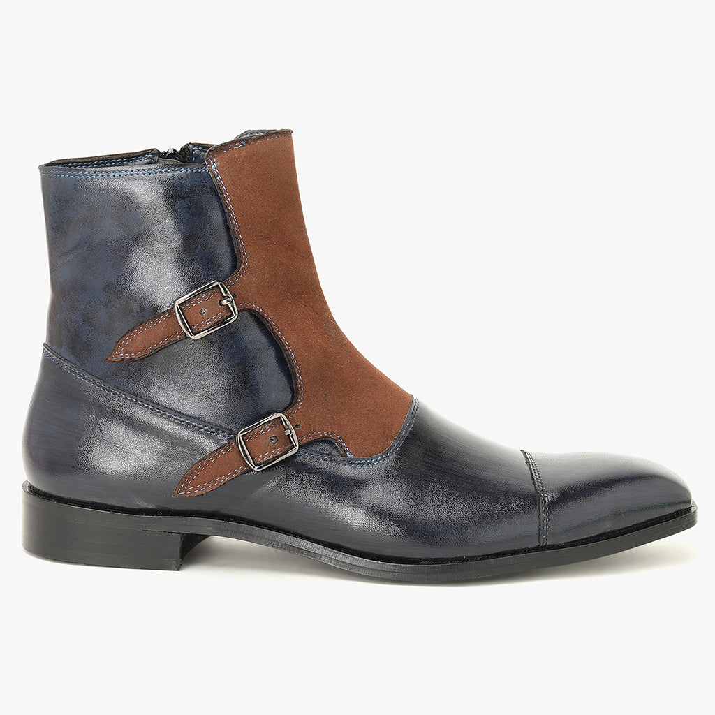 MONK STRAP BOOTS WITH SUEDE STRAP