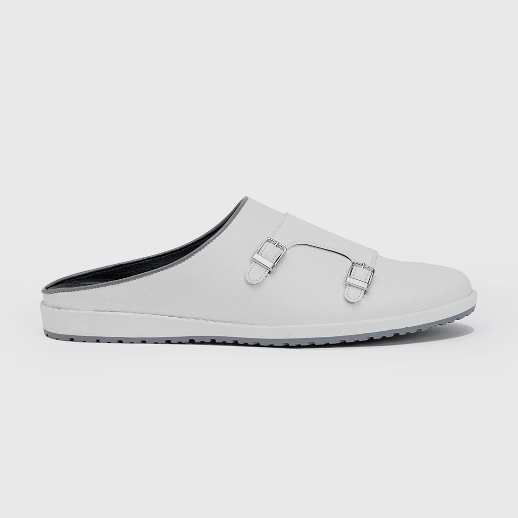 MONK STRAP MULES-WHITE