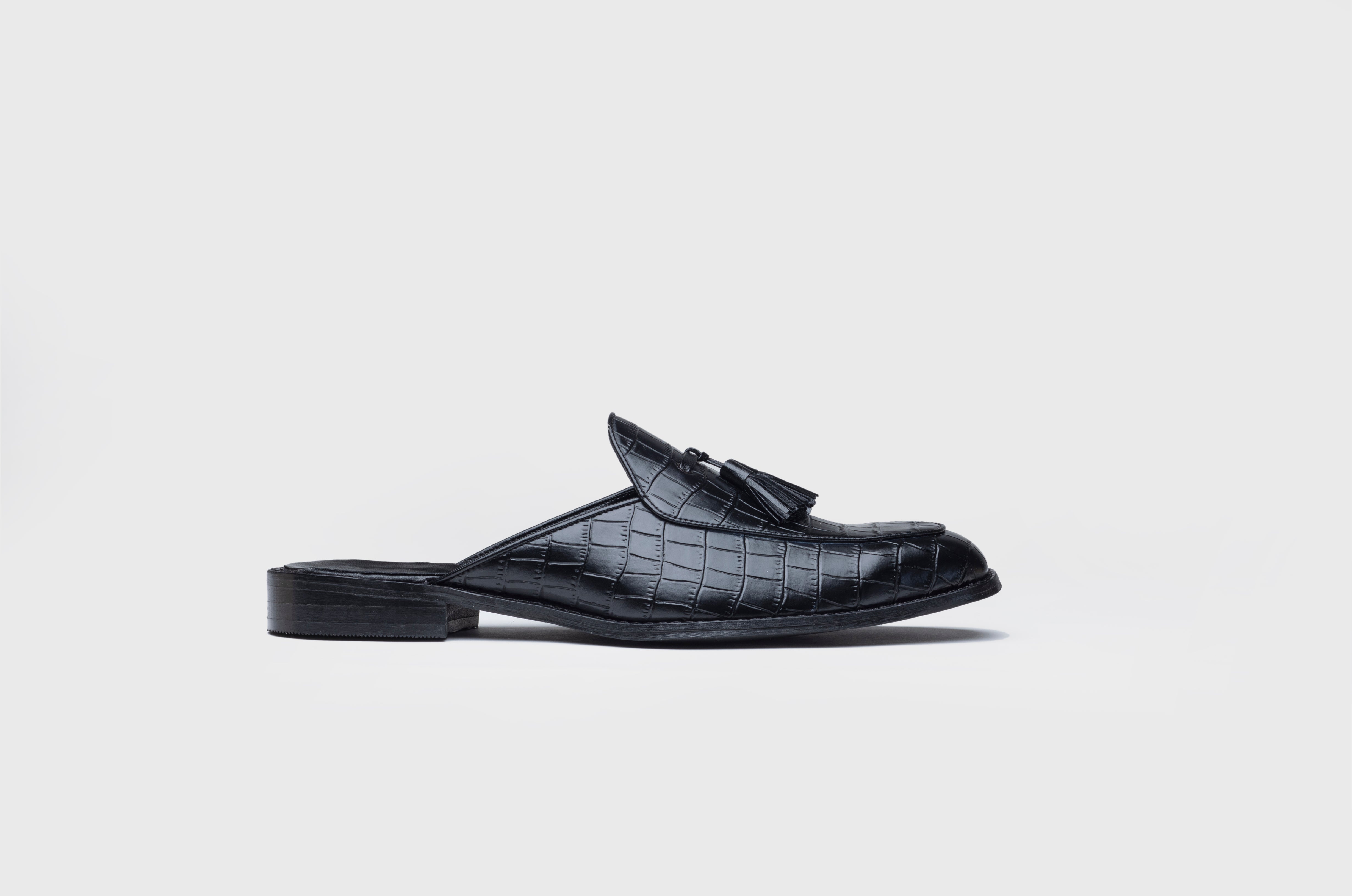 Black crocodile mules online