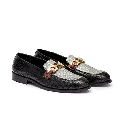 SHIMMERY SLIP ON WITH BUCKLE DETAIL