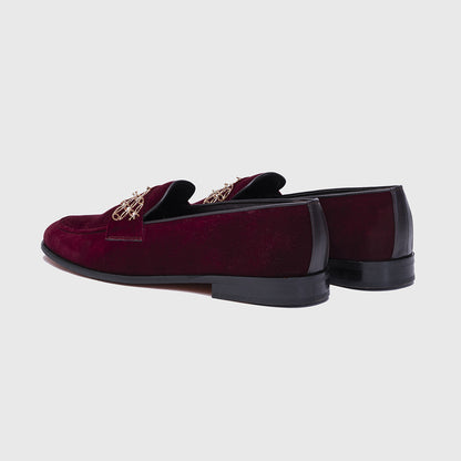 EMBROIDERY SLIP-ONS- MAROON