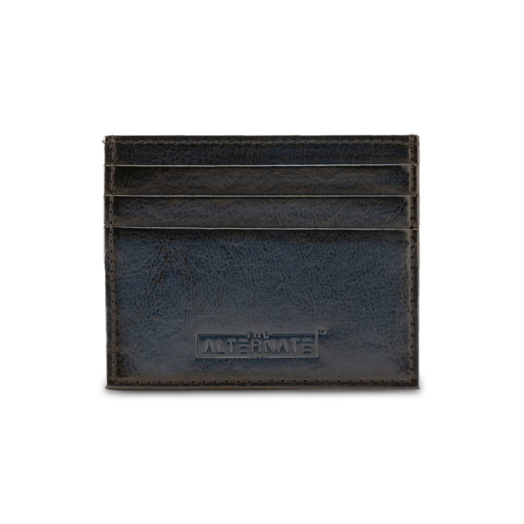 HAND PAINTED CARDHOLDER-BLUE